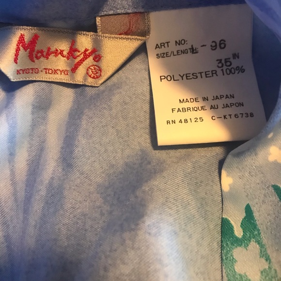 Floral Blue Kimono Robe - Picture 2 of 3